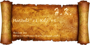 Hatházi Kürt névjegykártya